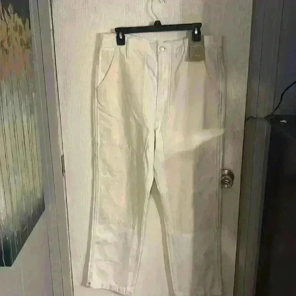 MADEWELL Women's The '90s Straight Jean: Two-Tone Workwear Edition size 31 White